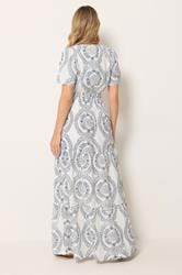 LTS Tall Women's Navy & White Leaf Print Linen Maxi Dress | Long Tall Sally 2