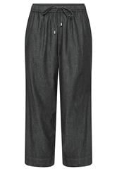 EVANS Plus Size Black Denim Cotton Wide Leg Trouser | Evans 1