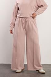 YOURS Plus Size Dusky Pink Wide Leg Joggers | Yours Clothing 3