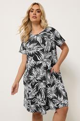 YOURS Plus Size Black Jacquard Print Dress | Yours Clothing 3