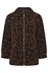 YOURS Plus Size Brown Leopard Print Heavyweight Fleece | Yours Clothing 6