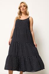 YOURS Plus Size Black Tiered Maxi Dress | Yours Clothing 3