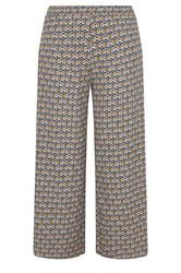 YOURS Curve Natural Brown Geometric Textured Wide Leg Trousers