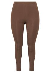 YOURS Plus Size Brown Ribbed Leggings | Yours Clothing 5