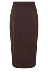 YOURS Plus Size Chocolate Brown Maxi Tube Skirt | Yours Clothing 1