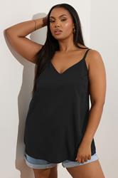 YOURS Curve Plus Size Black Cami Top | Yours Clothing 1