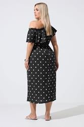 LIMITED COLLECTION Plus Size Black Polka Dot Frill Dress | Yours Clothing 2