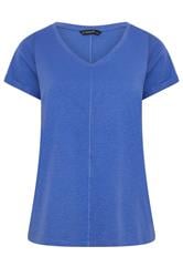 EVANS Plus Size Cobalt Blue Cotton T-Shirt | Evans 5