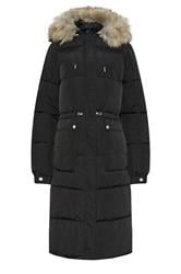 LTS Tall Black Padded Midi Coat