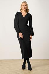 LTS Tall Women's Black Seam Front Midi Dress | Long Tall Sally 3