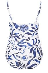 YOURS Plus Size White Abstract Floral Print Swimsuit | Yours Clothing 8