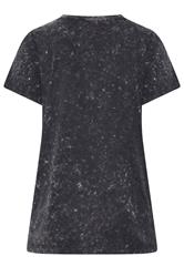 YOURS Plus Size Grey Acid Wash Flower T-Shirt | Yours Clothing 2