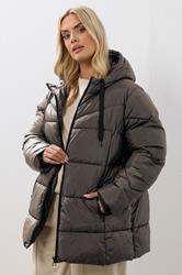 YOURS Plus Size Brown Short Padded Coat | Yours Clothing 3