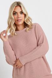 YOURS Plus Size Light Pink Essential Knitted Jumper | Yours Clothing 4
