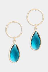 Gold Tone Teardrop Hoop Earrings | Yours Clothing 2