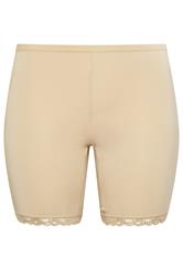 Nude Nude Lace Trim Anti Chafing High Waisted Shorts | Yours Clothing 2