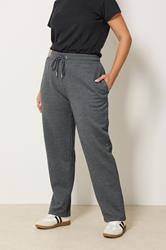 YOURS Plus Size Grey Tie Straight Leg Joggers | Yours Clothing 3