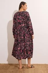 EVANS Plus Size Pink Paisley Print Crinkle Boho Dress | Evans 3