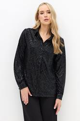 LTS Tall Black Sequin Embellished Shirt | Long Tall Sally 3