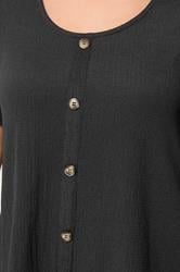YOURS Plus Size Black Crinkle T-Shirt | Yours Clothing 4