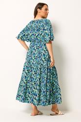 YOURS Plus Size Green Floral Tiered Dress | Yours Clothing 2