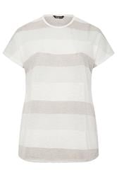 YOURS Curve Natural Brown Shimmer Stripe Top