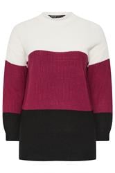 YOURS Curve Red Colourblock Jumper