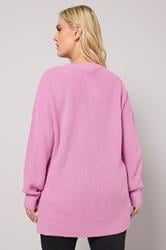YOURS Plus Size Pink Drop Shoulder Knitted Jumper | Yours Clothing 2