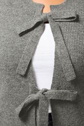 YOURS Plus Size Dark Grey Double Tie Knitted Vest Top | Yours Clothing 4
