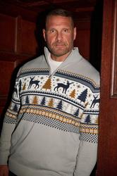BadRhino Big & Tall Grey Fairisle Deer Quarter Zip Knitted Jumper | BadRhino 3