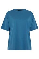 YOURS Curve Blue Relaxed Longline T-Shirt