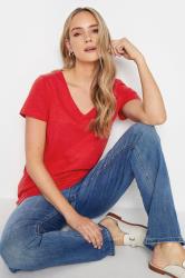 LTS Tall Women's Red V-Neck T-Shirt | Long Tall Sally 4