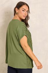 EVANS Plus Size Green Textured Front Top | Evans 5