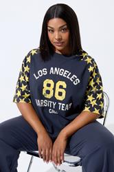 LIMITED COLLECTION Plus Size Navy Blue '86' Star Print T-Shirt | Yours Clothing 3