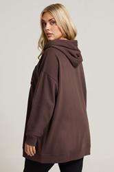 YOURS Plus Size Chocolate Brown 'Coffee Club' Slogan Hoodie | Yours Clothing 4