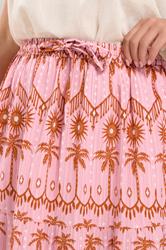 YOURS Plus Size Pink Palm Tree Printed Skirt | Yours Clothing 4