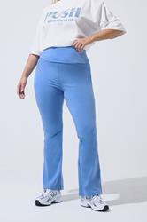 LIMITED COLLECTION Plus Size Blue Fold Over Kick Flare Leggings | Yours Clothing 1
