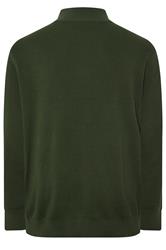 BadRhino Big & Tall Duffel Green Milano Quarter Zip Jumper | BadRhino 6
