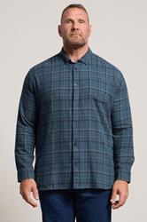 BadRhino Big & Tall Blue Check Long Sleeve Shirt | BadRhino 3