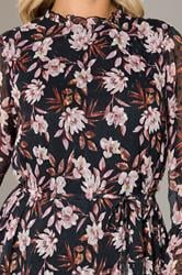 YOURS LONDON Plus Size Black Floral Dobby Ruffle Mini Dress | Yours Clothing 4