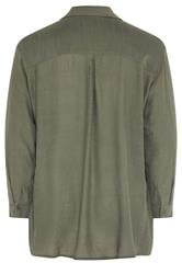 EVANS Plus Size Khaki Green Sheer Long Sleeve Shirt | Evans 6