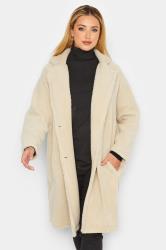 YOURS LUXURY Plus Size Curve Cream Faux Fur Coat 1