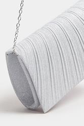 Silver Shimmer Pleated Clutch Bag | Yours Clothing 6