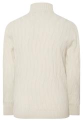 BadRhino Big & Tall Marshmallow Cream Cable Knit Quarter Zip Jumper | BadRhino 2