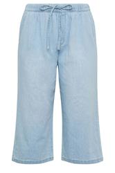 Yours Plus Size Blue Crop Wide Leg Jeans | Yours Clothing 6