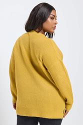 YOURS Plus Size Yellow Drop Shoulder Jumper | Yours Clothing 2