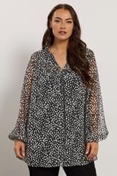 EVANS Plus Size Spot Print Chiffon Blouse | Evans 3
