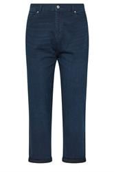 YOURS Curve Dark Blue Boyfriend Jeans