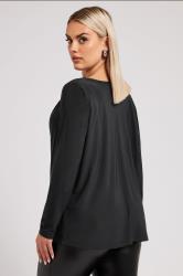 YOURS LONDON Plus Size Black Diamante Trim Cowl Neck Top | Yours Clothing 4