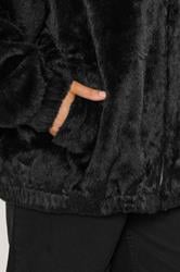 YOURS Plus Size Black Faux Fur Hooded Jacket | Yours Clothing 6
